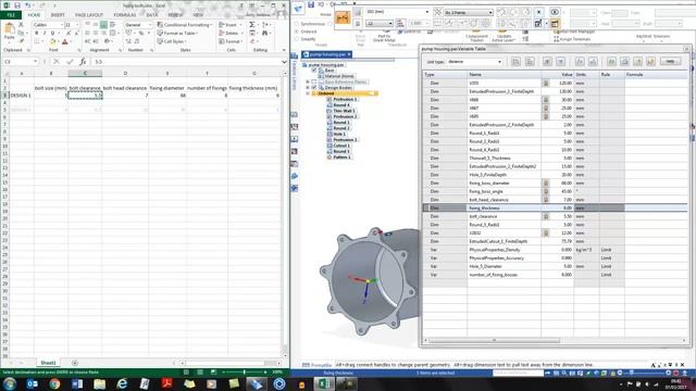 Solid Edge ST9 Training - How to link parts to excel смотреть онлайн
