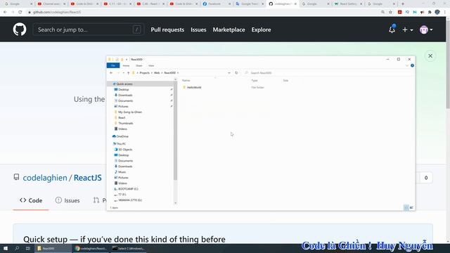 1003 - React JS - Push Codes - Tạo repository và đẩy / kéo codes từ GitHub смотреть онлайн