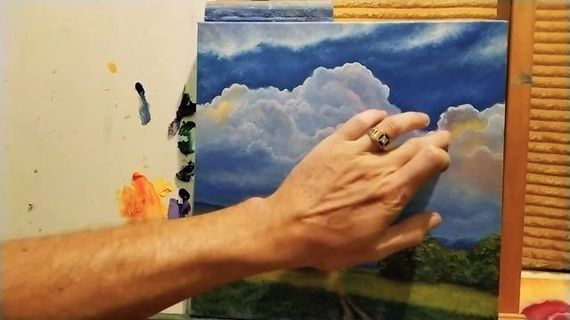 Рисуем теплые облака|Как нарисовать объемные облака|#art #живопись смотреть онлайн