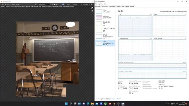 NVIDIA CUDA RTX 3050 4GB Laptop, Blender 3D Benchmark Rendering Ruang Kelas смотреть онлайн