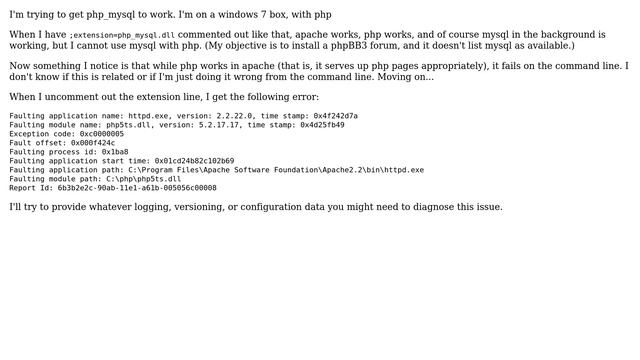 DevOps & SysAdmins: apache crashes when php_mysql.dll is loaded смотреть онлайн