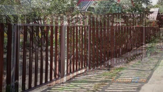 Заборы, ворота из металлического и деревянного штакетника в Тюмени смотреть онлайн