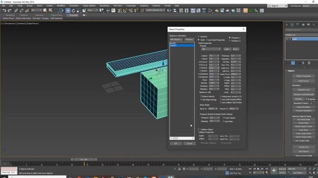 Плед при помощи модификатора Cloth без пересечений полигонов. смотреть онлайн