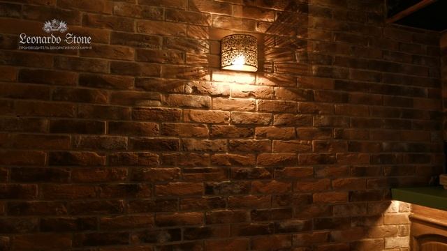 Отделка ресторана японской кухни декоративным кирпичом. смотреть онлайн