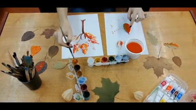Монотипия осенними листьями смотреть онлайн