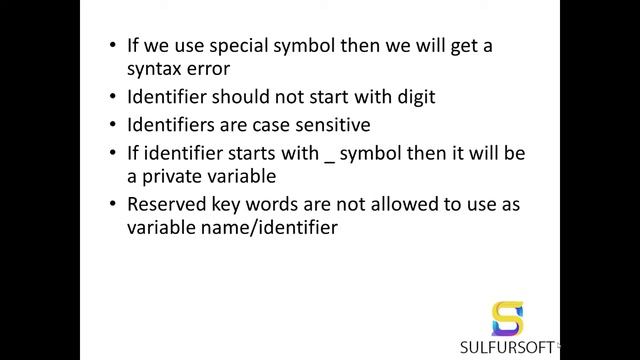 Python #1 Easy Tutorial for absolute beginners - identifiers and variable declaration смотреть онлайн