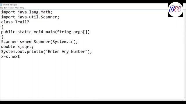 Lecture 7 || Taking input from user and find the square root from sqrt() function in java смотреть онлайн