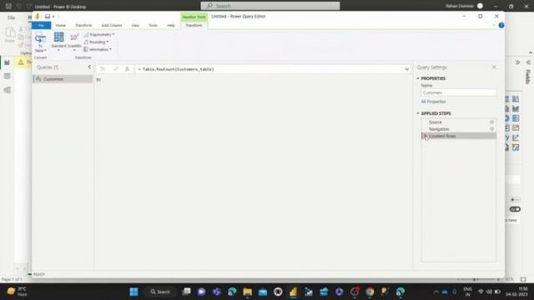 11. Count the number of Rows | Power Query Editor | Count Rows