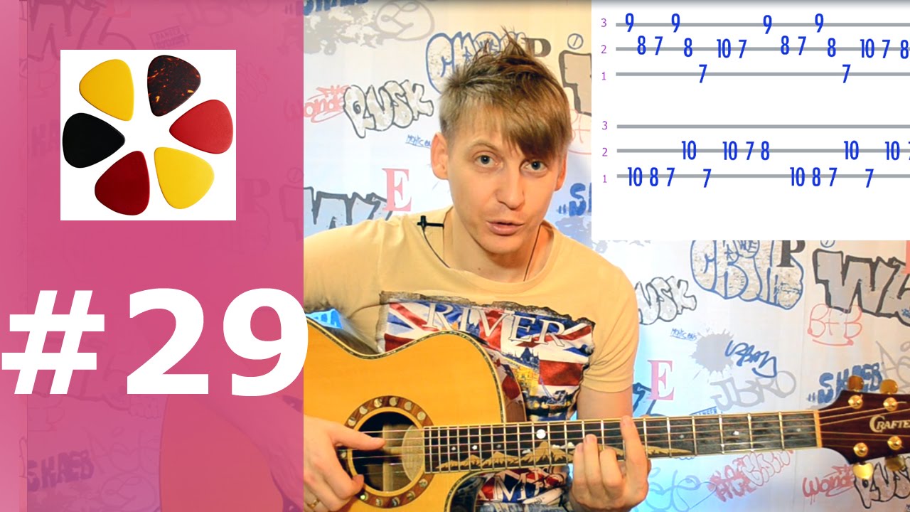 Обучение игре на акустике ,уроки игры на гитаре с нуля (урок29) играем соло смотреть онлайн