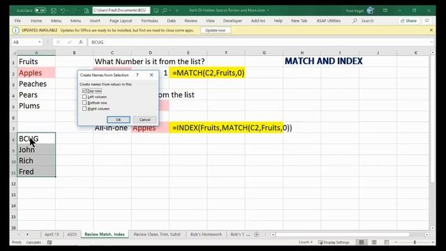 Excel Workshop of the Brookdale Computer Users Group, 4/29/20 - Part 1 смотреть онлайн