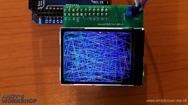 Arduino TFT xmem graphics library line demo смотреть онлайн