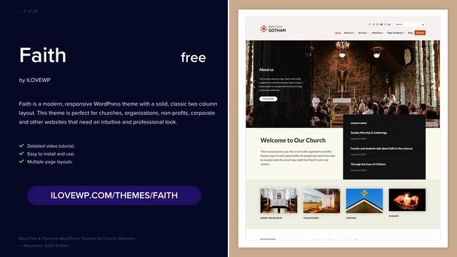 20 Best WordPress Themes for Church Websites - November 2020 Edition смотреть онлайн