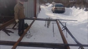 каркасный гараж из металла 8х6