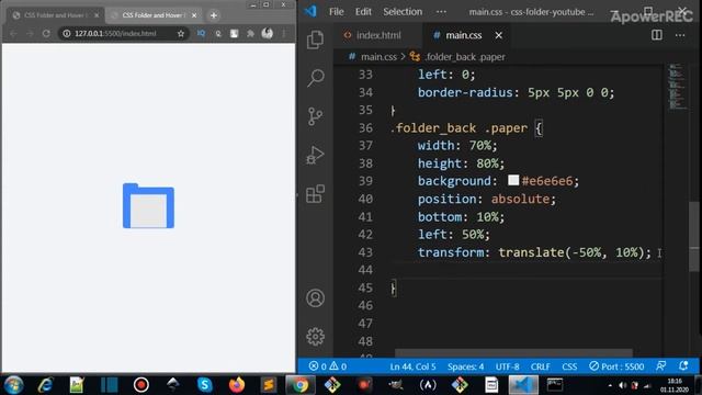 CSS Folder and Hover Effect | UI + Code смотреть онлайн