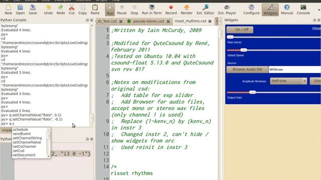 New python interactivity capabilities in CsoundQt in version 0.7.0 смотреть онлайн