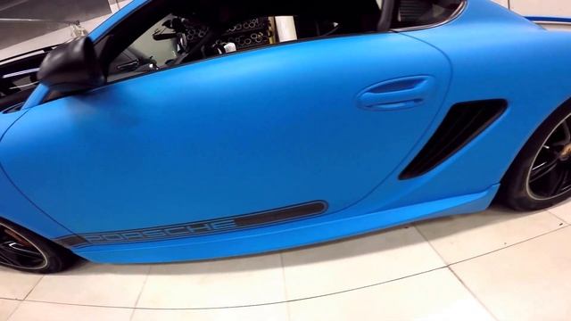 Matte Riviera Blue Porsche Cayman S by Wrap Workz Hong Kong (GoPro details) смотреть онлайн