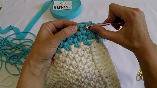 Сумка шоппер, пляжная сумка из трикотажной пряжи. смотреть онлайн