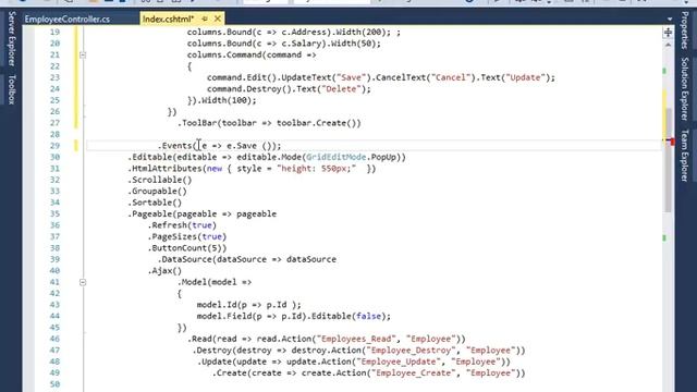 Telerik Kendo UI Grid For Asp Net MVC Grid Events смотреть онлайн