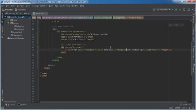 Bootstrap Tutorial for Beginners - 7 - Dropdown Menu смотреть онлайн