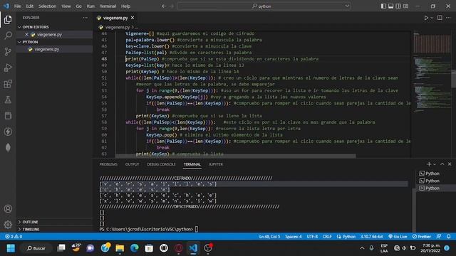 Cifrado Vigenere python sin librerias || Seguridad Informativa ||2022 ||UdeC смотреть онлайн