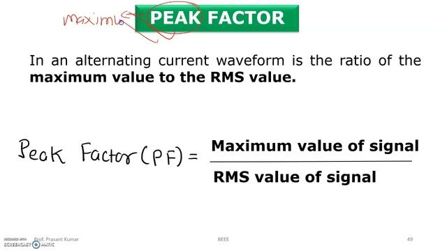 EXPLAIN FORM FACTOR,PEAK FACTOR OF AC FUNDAMENTALS смотреть онлайн