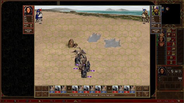 Heroes 3 - 1500 Obsidian Gargoyles VS 1500 Harpies смотреть онлайн