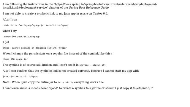 Unix & Linux: Symbolic link to jar file and init.d service смотреть онлайн