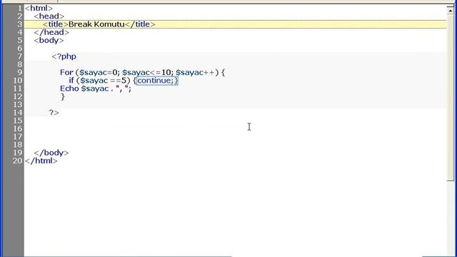 CHIP PHP # 24 - Döngüde Break Komutunu Kullanmak смотреть онлайн