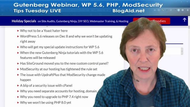 Gutenberg Webinar, WordPress 5.6, PHP Updates, ModSecurity and UpdraftPlus - Tips Tuesday LIVE смотреть онлайн