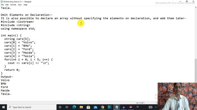 29 Omit Array Size in C++ | omit array size in c++ | omit array size in c++ in hindi | смотреть онлайн