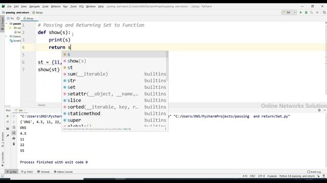 Passing and Returning Set to Function in Python || Tutorial - 64 || Python Tutorial смотреть онлайн