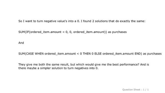 MySQL : SQL 0 if negative value смотреть онлайн
