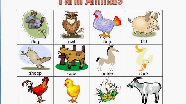 Farm Animals - Kids Bingo Games - Preschool Kindergarten Learning смотреть онлайн