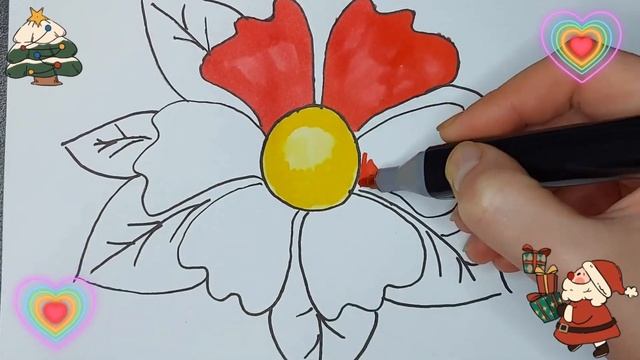 Рисуем маркерами цветочек/Для срисовки/how to draw a flower with markers смотреть онлайн