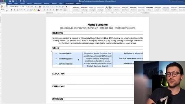How To Make an Internship Resume Example | Microsoft Word смотреть онлайн