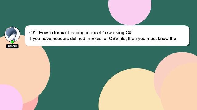 C# : How to format heading in excel / csv using C# смотреть онлайн