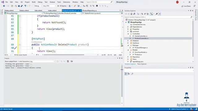 Delete document from MongoDB using Asp.Net Core MVC 5 with Repository Pattern смотреть онлайн