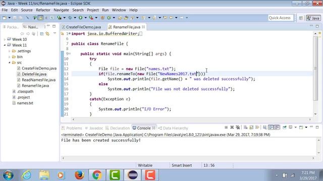 Java code to Rename a File смотреть онлайн
