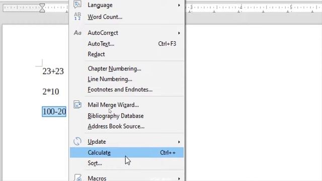 Calculate In Writer | Writer Calculate In Tools |libreoffice Tools |libreoffice Kya Hai |calculate