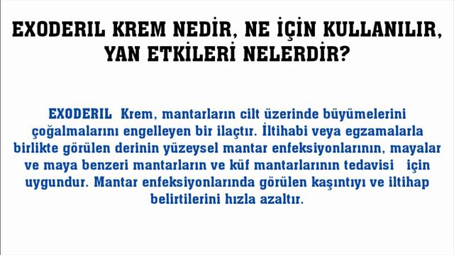 Exoderil Krem Nedir, Ne İçin Kullanılır, Ne İşe Yarar, Yan Etkileri Nelerdir?
