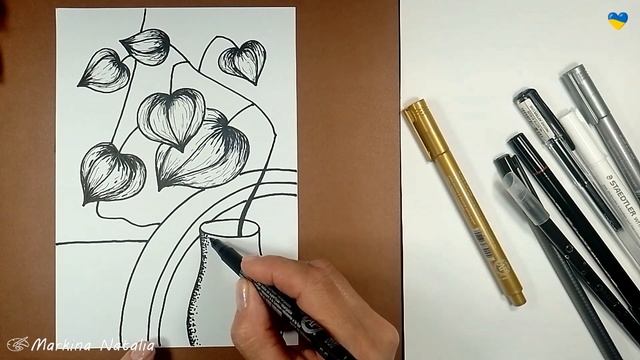 ГРАФИКА для начинающих | Рисуем линером, маркером, гелевой ручкой, фломастером | graphics | смотреть онлайн