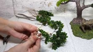 Мастер-Класс. Искусственное дерево бонсай из бисера своими руками. Простой способ.