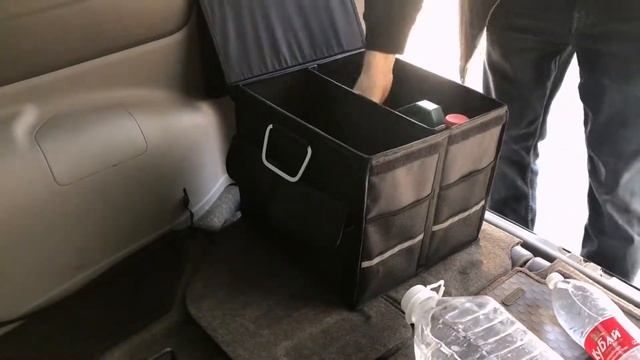 Качественный органайзер в багажник автомобиля 2 деления с крышкой 35*30*35 смотреть онлайн