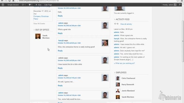 Simple Intranet Wordpress Plugin Demo