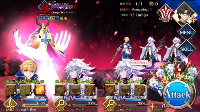 Kiara (Beast III) vs Saber (Prototype) + Double Merlin - FGO CCC Global смотреть онлайн