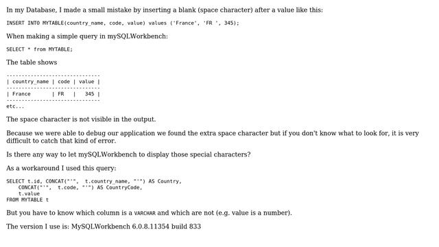 Databases: How to see special characters in MySQL Workbench query results? смотреть онлайн