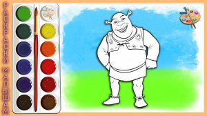 Раскраска ШРЕК / Разукрашки мультяшки Как нарисовать Героя мультика ШРЕК / Раскраски Малышам