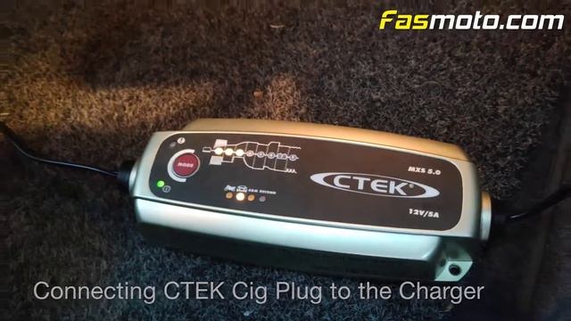 Connecting the CTEK Cig Plug Indicator to the battery charger смотреть онлайн