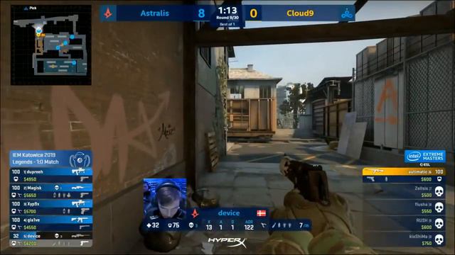CS:GO - Astralis 16-0 Cloud9 - IEM Katowice 2019 Major [Train] смотреть онлайн