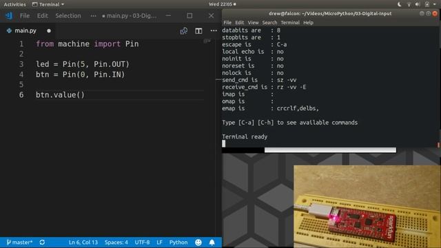 Learn MicroPython #3 - Buttons (digital input) смотреть онлайн